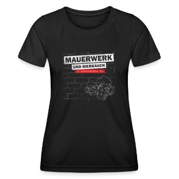 maurer - Mauerwerk und Bierbauch - ein Duo - Frauen Funktions-T-Shirt - Schwarz - Vorne - AI Model Female 172 light (172cm)