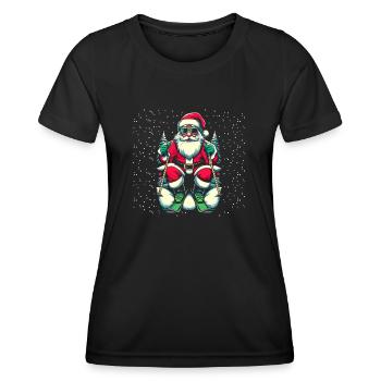 Skifahren Weihnachtsmann Skifahrer Ski Wintersport Ski - Frauen Funktions-T-Shirt - Schwarz - Vorne - AI Model Female 172 light (172cm)