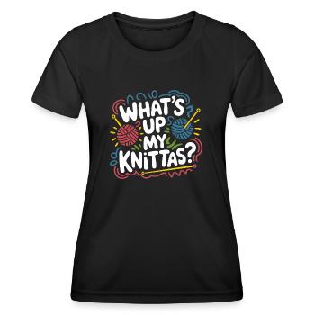 Strickspaß mit kreativem Humor - Frauen Funktions-T-Shirt - Schwarz - Vorne - AI Model Female 172 light (172cm)
