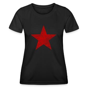 Red Star - Vintage Grunge Structure - T-shirt sport Femme - noir - Devant - AI Model Female 172 light (172cm)
