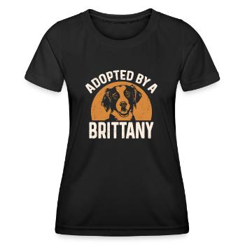 Français Bretagne Épagneul Epagneul Breton Cadeau - T-shirt sport Femme - noir - Devant - AI Model Female 172 light (172cm)