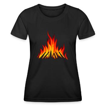 Campfire Camping Nature Falmmen Fire Flame 1 - Women's Functional T-Shirt - black - Front - AI Model Female 172 light (172cm)