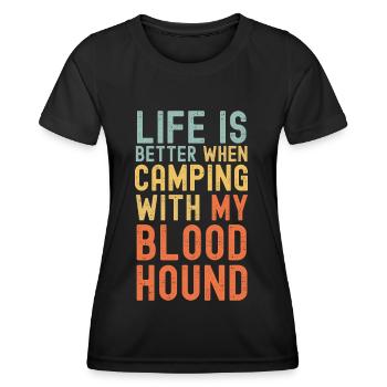 Bloodhound Camping rétro vintage - T-shirt sport Femme - noir - Devant - AI Model Female 172 light (172cm)