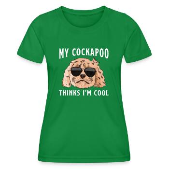 Cockapoo Dog - Women's Functional T-Shirt - kelly green - Front - AI Model Female 172 dark (172cm)
