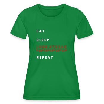 Manger la série de perte de sommeil répéter - T-shirt sport Femme - vert - Devant - AI Model Female 172 dark (172cm)