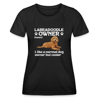 Labradoodle Hund - Frauen Funktions-T-Shirt - Schwarz - Vorne - AI Model Female 172 light (172cm)