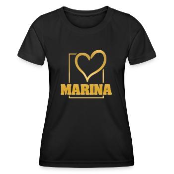 Love for Marina Heart Love - Women's Functional T-Shirt - black - Front - AI Model Female 172 light (172cm)