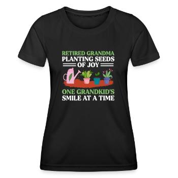 Jardinier Grand-mère à la retraite Retraité Jardinier Garde - T-shirt sport Femme - noir - Devant - AI Model Female 172 light (172cm)