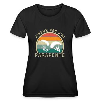 Ich kann nicht Gleitschirm Gleitschirm T-Shirt - Frauen Funktions-T-Shirt - Schwarz - Vorne - AI Model Female 172 light (172cm)