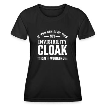 Mon manteau invisible ne fonctionne pas - T-shirt sport Femme - noir - Devant - AI Model Female 172 light (172cm)