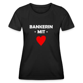 Bankerin mit Herz - Bank - Frauen Funktions-T-Shirt - Schwarz - Vorne - AI Model Female 172 light (172cm)