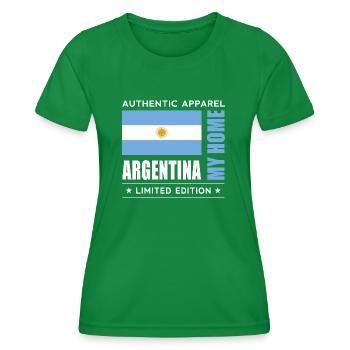 Argentina - Women's Functional T-Shirt - kelly green - Front - AI Model Female 172 dark (172cm)