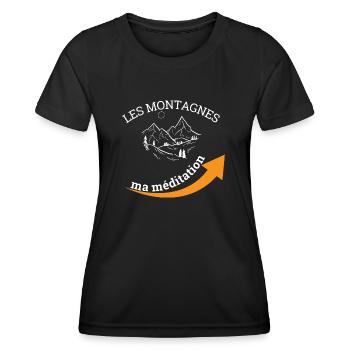 Die Berge, meine Meditation - Frauen Funktions-T-Shirt - Schwarz - Vorne - AI Model Female 172 light (172cm)