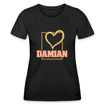 Herz Damian - Frauen Funktions-T-Shirt - Schwarz - Vorne - AI Model Female 172 light (172cm)