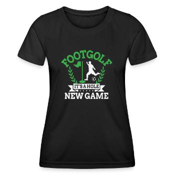 Footgolf Player Foot Golf Playing Footgolfers Foot - Women's Functional T-Shirt - black - Front - AI Model Female 172 light (172cm)