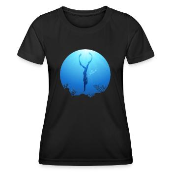 Diver and Freediver - Women's Functional T-Shirt - black - Front - AI Model Female 172 light (172cm)