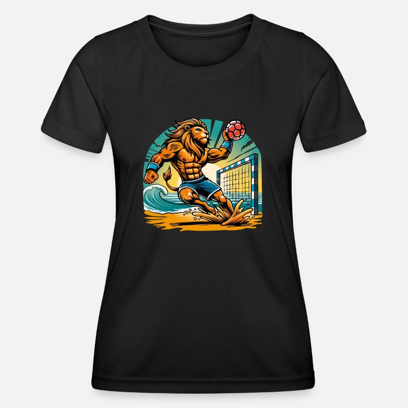 Lion Beach Handball - Women's Functional T-Shirt - black