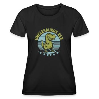 Unclesaurus Rex Dinosaurier Onkel Familie Onkel Nichte - Frauen Funktions-T-Shirt - Schwarz - Vorne - AI Model Female 172 light (172cm)