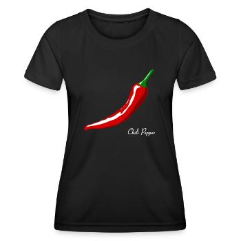 Chili Pepper For Black Shirts - Frauen Funktions-T-Shirt - Schwarz - Vorne - AI Model Female 172 light (172cm)