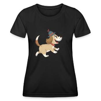 Chien mignon - T-shirt sport Femme - noir - Devant - AI Model Female 172 light (172cm)
