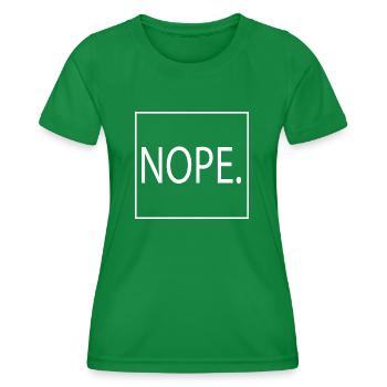 Schlichter "NOPE." Pullover - Frauen Funktions-T-Shirt - Kelly Green - Vorne - AI Model Female 172 dark (172cm)