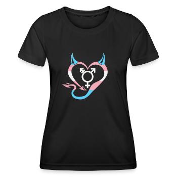 Devil's Heart Transgender with Symbol - Women's Functional T-Shirt - black - Front - AI Model Female 172 light (172cm)