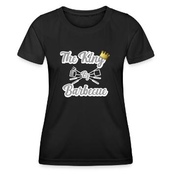 The King of Barbecue - BBQ Humor - Women's Functional T-Shirt - black - Front - AI Model Female 172 light (172cm)