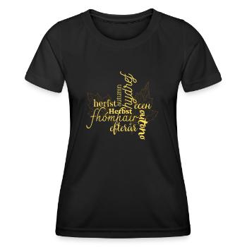 Herbst | Jahreszeit - Frauen Funktions-T-Shirt - Schwarz - Vorne - AI Model Female 172 light (172cm)