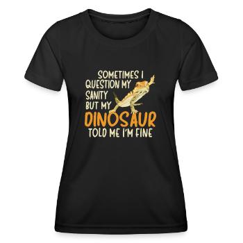 Bartagame Eidechse Reptil Herpetologe - Frauen Funktions-T-Shirt - Schwarz - Vorne - AI Model Female 172 light (172cm)