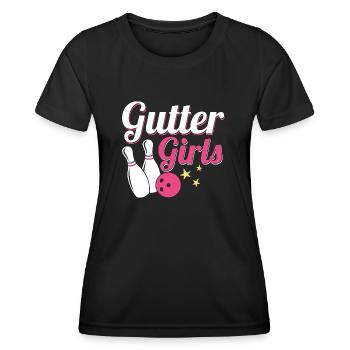 Gutter Girls Team Player StrikeBowler - Women's Functional T-Shirt - black - Front - AI Model Female 172 light (172cm)
