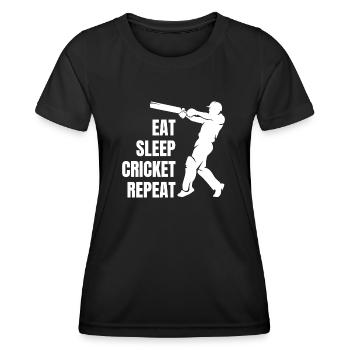 Cricket cricket team Cricket team - Women's Functional T-Shirt - black - Front - AI Model Female 172 light (172cm)