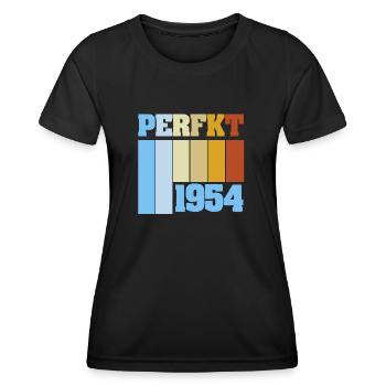 Jahr 1954 - Frauen Funktions-T-Shirt - Schwarz - Vorne - AI Model Female 172 light (172cm)