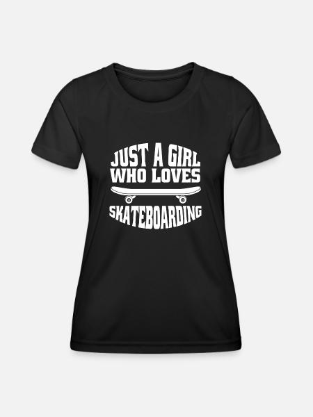 Skateboard Skater Skateboarding Skaten Skate-Fan - Frauen Funktions-T-Shirt - Schwarz