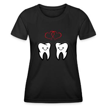 zähne verliebt - Frauen Funktions-T-Shirt - Schwarz - Vorne - AI Model Female 172 light (172cm)