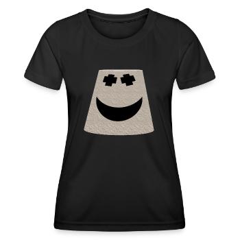 seau smile visage émoticône - T-shirt sport Femme - noir - Devant - AI Model Female 172 light (172cm)