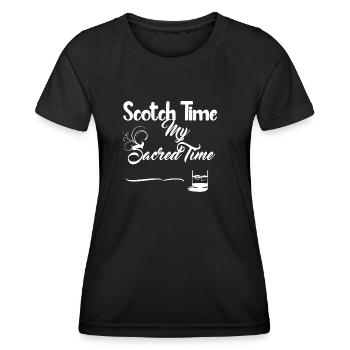 Scotch Time Weißes Design - Frauen Funktions-T-Shirt - Schwarz - Vorne - AI Model Female 172 light (172cm)