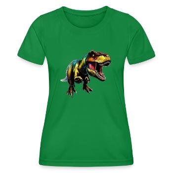 Dinosaur T Rex King of Prehistoric Times - Women's Functional T-Shirt - kelly green - Front - AI Model Female 172 dark (172cm)