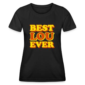 Lou Prénom Drôle de cadeau - T-shirt sport Femme - noir - Devant - AI Model Female 172 light (172cm)