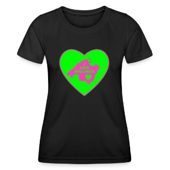 I Love Mallorca in Grün und Pink - Frauen Funktions-T-Shirt - Schwarz - Vorne - AI Model Female 172 light (172cm)