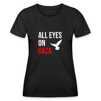 ALL EYES ON GAZA - Women's Functional T-Shirt - black - Front - AI Model Female 172 light (172cm)