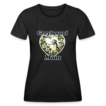 Maman lévrier - T-shirt sport Femme - noir - Devant - AI Model Female 172 light (172cm)