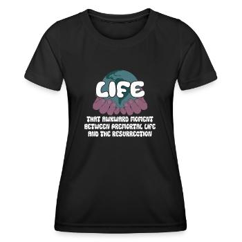 Vie Le moment embarrassant entre la vie - T-shirt sport Femme - noir - Devant - AI Model Female 172 light (172cm)
