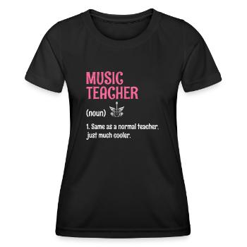 Professeur de musique identique à un professeur normal, juste beaucoup C - T-shirt sport Femme - noir - Devant - AI Model Female 172 light (172cm)
