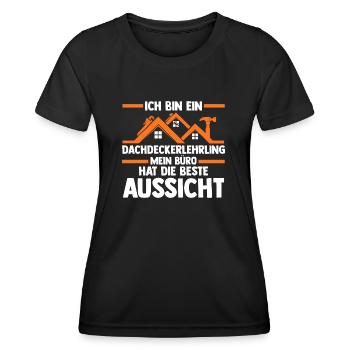 Roofing training apprentice Auzbi roofer - Women's Functional T-Shirt - black - Front - AI Model Female 172 light (172cm)