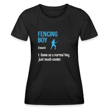 Escrime Garçon Identique À Un Garçon Normal Juste Beaucoup Plus Cool - T-shirt sport Femme - noir - Devant - AI Model Female 172 light (172cm)