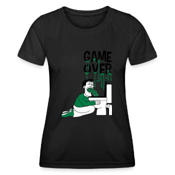 jeu sur toilette wc toilette puke vomir pause - T-shirt sport Femme - noir - Devant - AI Model Female 172 light (172cm)