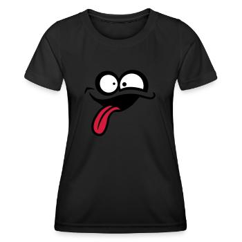 Verrücktes Comic Gesicht - Frauen Funktions-T-Shirt - Schwarz - Vorne - AI Model Female 172 light (172cm)