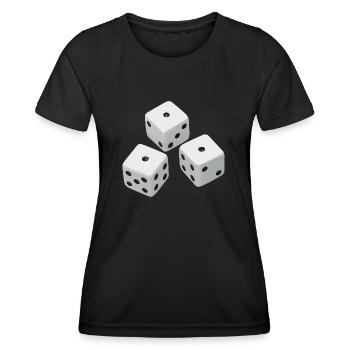 Dices Realistic - Drei Realistische Würfel - Frauen Funktions-T-Shirt - Schwarz - Vorne - AI Model Female 172 light (172cm)