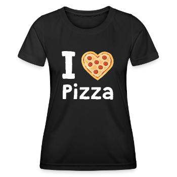 I Love Pizza Pizzeria - T-shirt sport Femme - noir - Devant - AI Model Female 172 light (172cm)