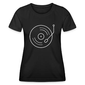 Vinyle de platine vinyle - T-shirt sport Femme - noir - Devant - AI Model Female 172 light (172cm)